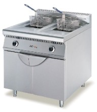 Fryer with cabiner, 2-tank & 2-basket,18L+18L