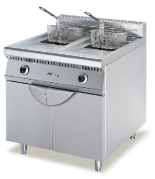 Fryer with cabiner, 2-tank & 2-basket,18L+18L