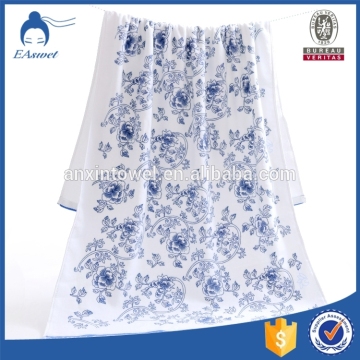 100% cotton one side velvet floral printed bath towel