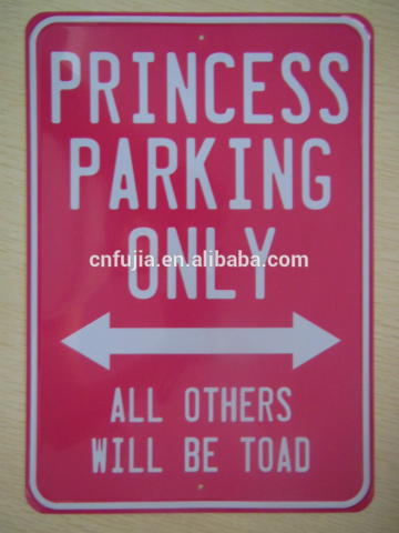 Aluminum 3D printing embossed parking sign metal sign