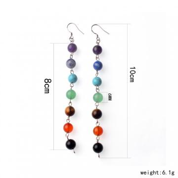 8MM/6MM Stone Beads 7 Chakra Earring Healing