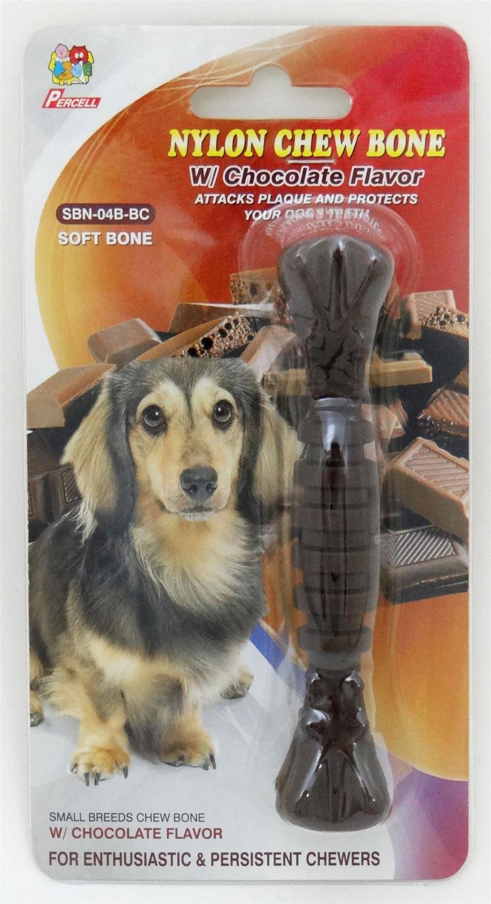 Percell 4,5 &quot;Nylon Dog Chew Spiral Bone Chocolate Scent