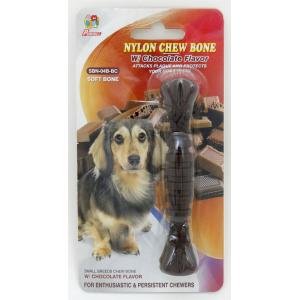 Percell 4.5 &quot;Nylon Dog Chew Spiral Bone Chocolate Scent