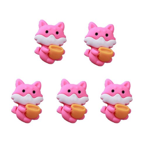 Cartoon Animal Resin Cabochon Flatback Bear Fox Rabbit Miniature for DIY Home Decoration Phone Case Ornament Accessories