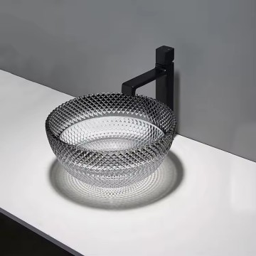 Wholesale Round Colorful Tempered Glass Bathroom Sinks