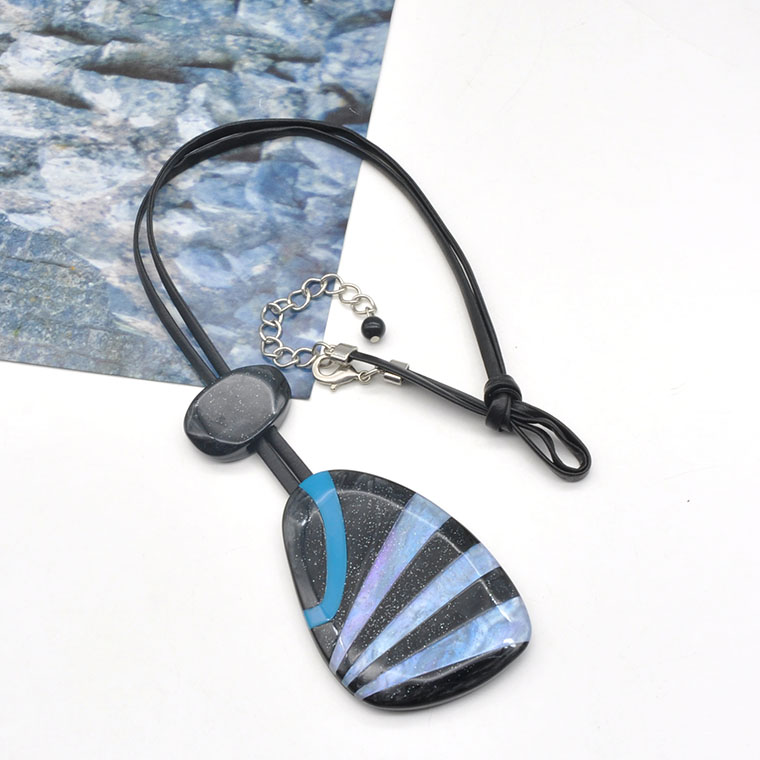 2021 2022  new design oil paint and inlay rainbow acrylic women pendant necklace