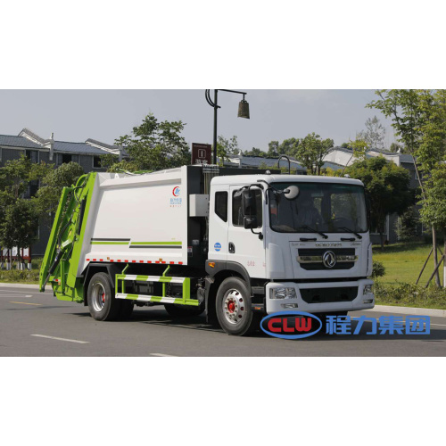 Novo caminhão de lixo verde DONGFENG D9 de 8 toneladas