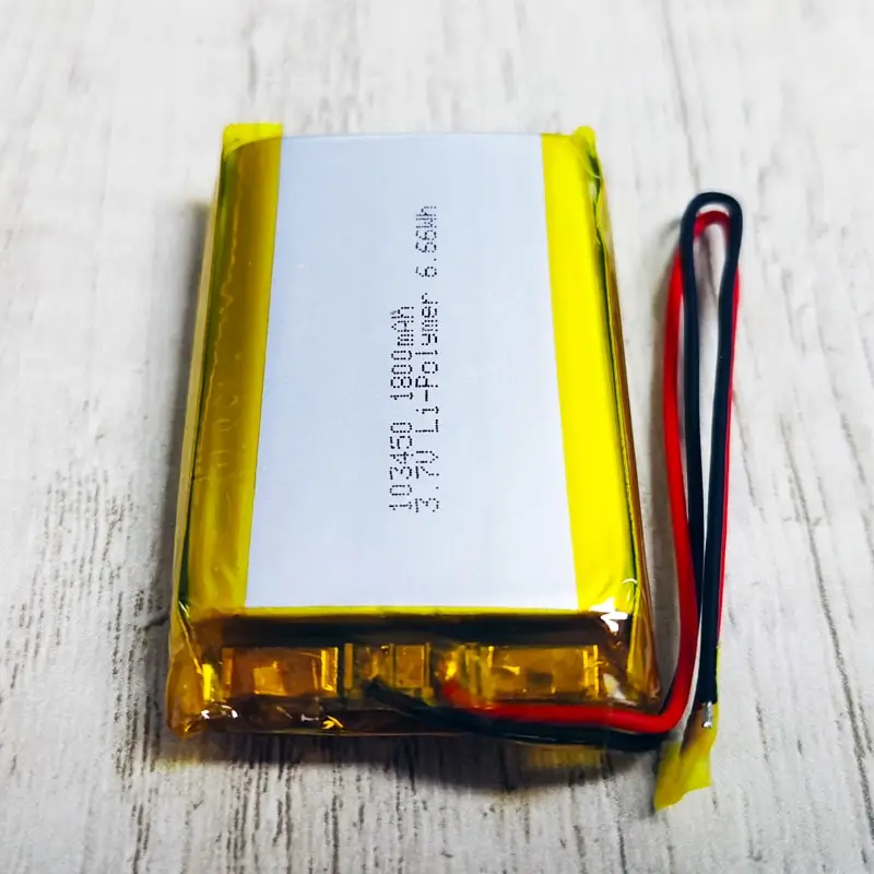 3.6V 3.7V 103450 1800mAh Rechargeable Lithium Polymer Battery Pack with PCM and Connector
