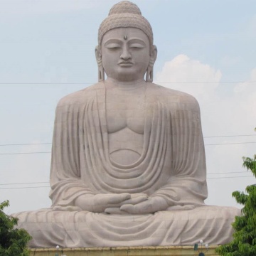 Custom carved white stone marble gautam buddha statue