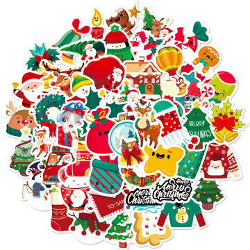 Christmas Stickers: Santa Claus, Snowflakes, and Decorative Scene Layouts