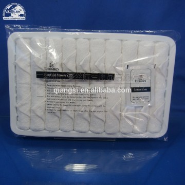 Plain white 100% cotton hand towels cheap for Emirates 22x22cm