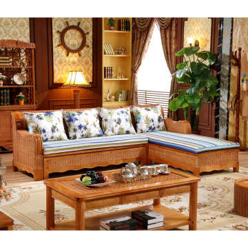 Solid Wood Frame Rattan Weaving Sofa Bed