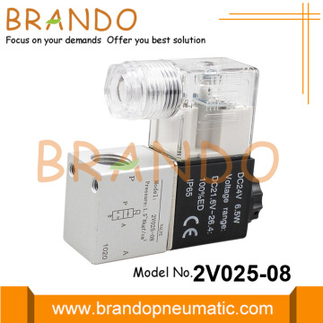 2V025-08 Válvula solenoide neumática Tipo Airtac DC12V DC24V