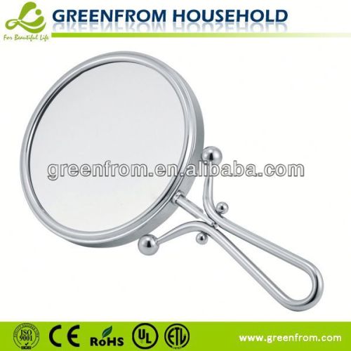 6 Inch Handle Chrome Round Blank Compact Mirror