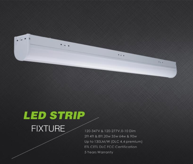 ETL 5013243 CETL DLC FCC 4 foot Commercial LED Surface Mounted Strip Light Fixture for garage