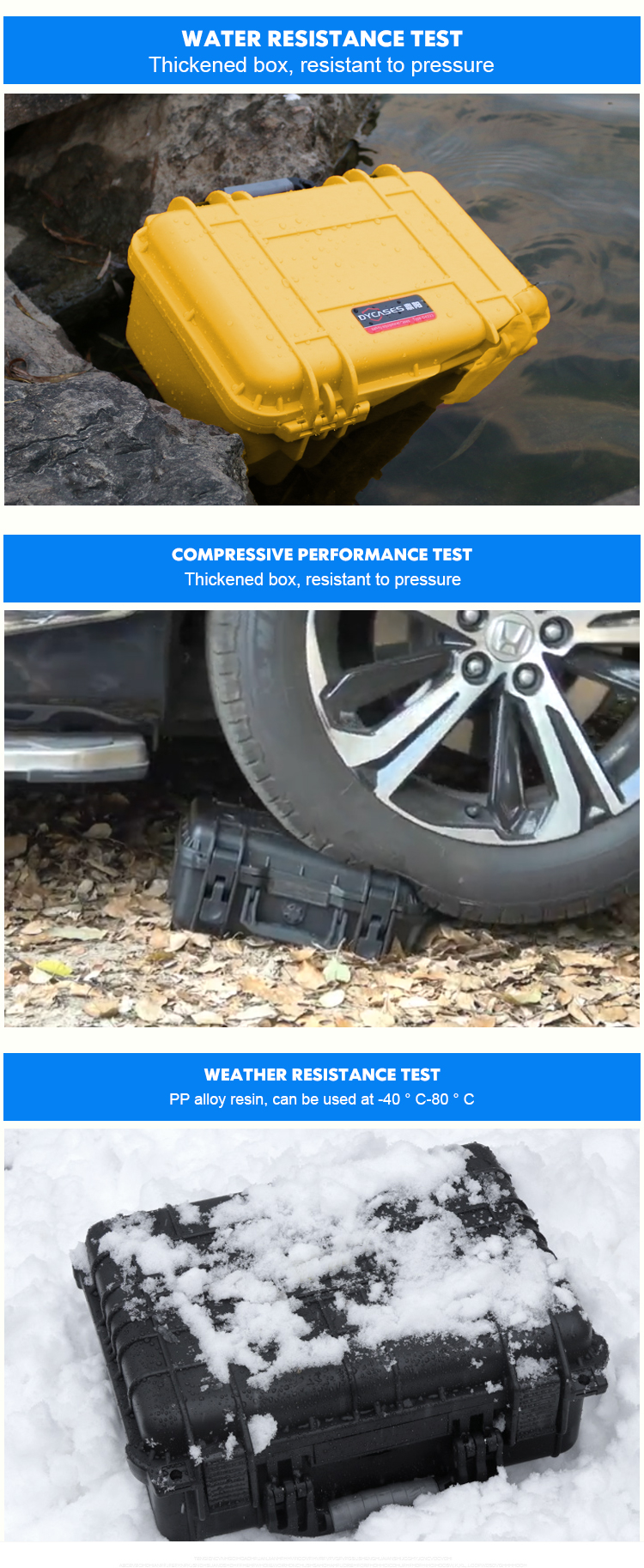 D2812 IP67 Hard Plastic Small Tool Box Waterproof Emergency Carrying  Case With Customized Foam