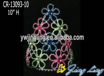 10 Inch Large Rhinestone Flower Crowns