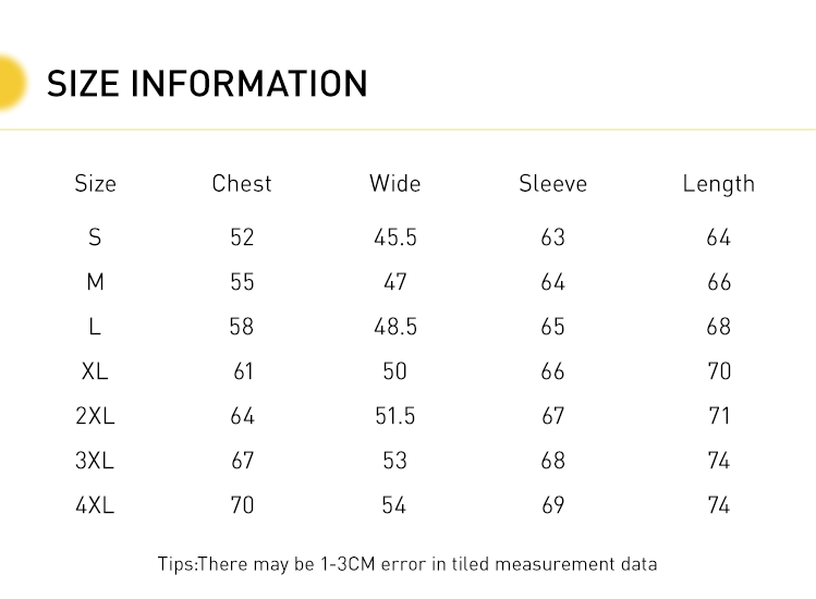 Size Information 25w