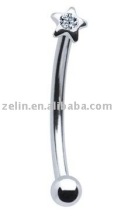 Clear Gem Star Eyebrow jewelry,eyebrow ring,316L jewelry flexible ring jewelry