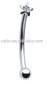 Clear Gem Star Eyebrow jewelry,eyebrow ring,316L jewelry flexible ring jewelry
