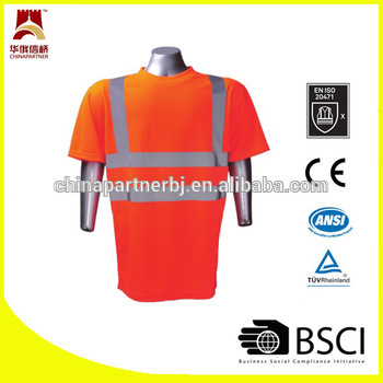 Orange color polyester safety shirt