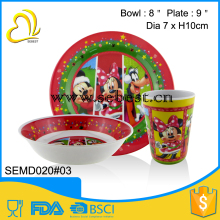 beautiful cartoon design melamine plastic dinnerware wholesale