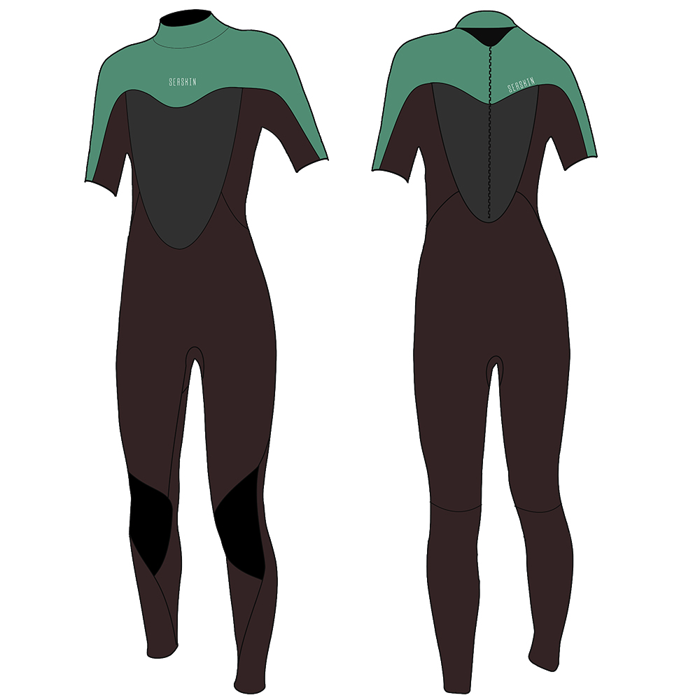 Seaskin Womens Short Sleeves Scuba Diving Wetsuits