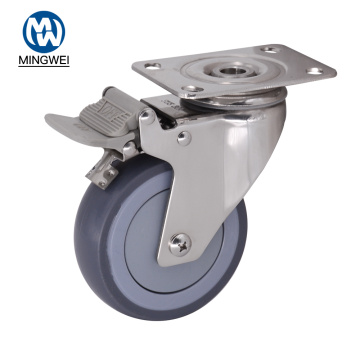 4 Inch Medium Duty TPR Wheel with Brake