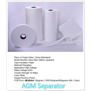 AGM Separator Fiberglass Battery Separator