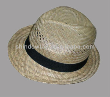 Natural hollow straw hat,Promotion natural fedora hat,Natural straw hat