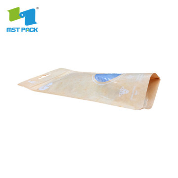 Poche de tirette d&#39;emballage de stockage de fruits secs biodégradable plate