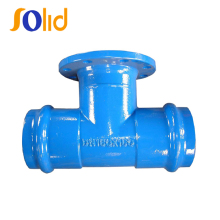 Double socket tee with flanged branch for PVC pipe