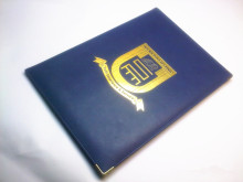 Leather Higher Education Certificate Holder with Hot Stamp Logo