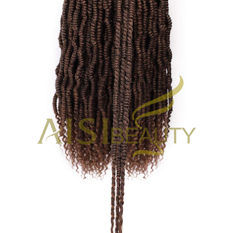 Aisi Beauty Goddess Faux Locs Brown Hair Extensions Pre Twisted Crochet Braids Passion Hairpieces Synthetic Braiding Hair