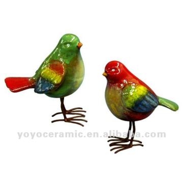 handmade ceramic colour bird vivid ornament