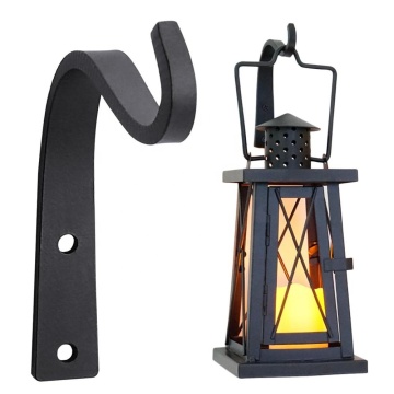 Rustic Metal Wall Lantern Plant Hanging Hooks Decorative Indoor Outdoor