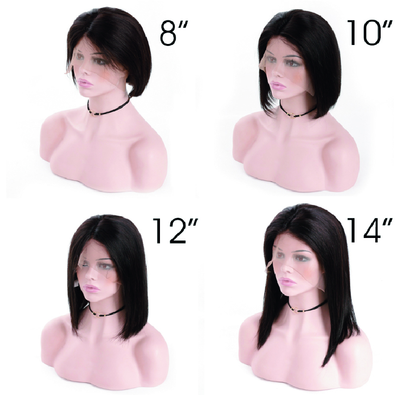 human hair wigs Indian virgin hair natural black 613 straight 13x4 bob lace front wig