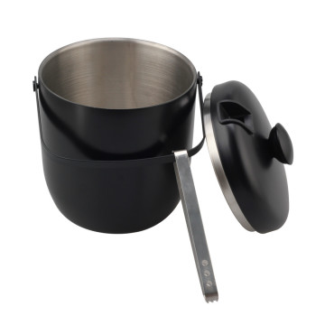 3L Double Wall Stainless Steel Black Ice Bucket