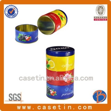 customized design round tin box, cookie tin box for food