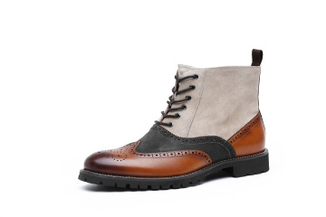 Genuine Leather Canvas upper Men's Boots