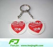 Heart shape rubber keychain