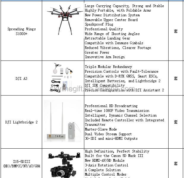 In stock DJI Spreading Wings S1000+ hot Sale Industrial Drone hot sale