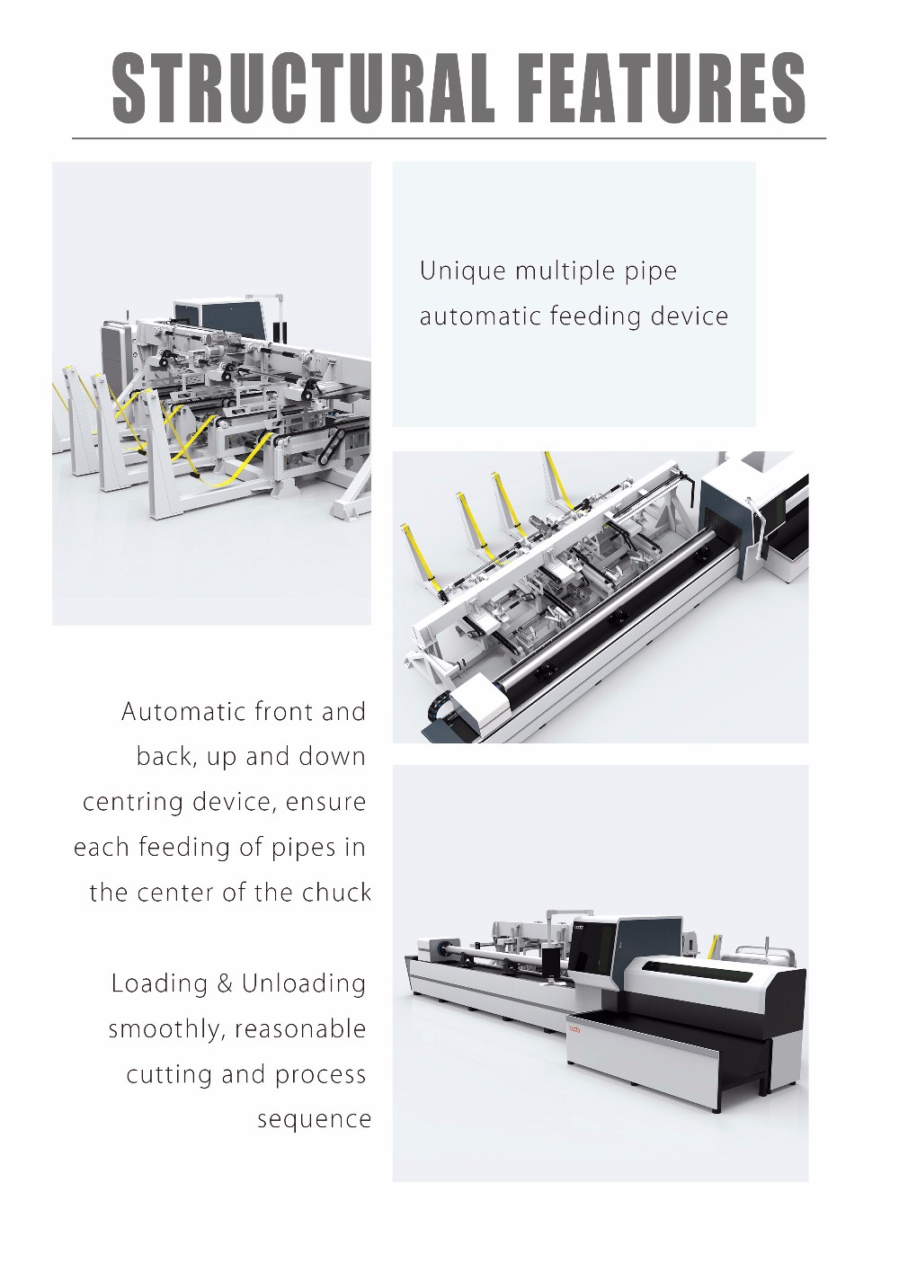 Made in China Tube 1000w 2000w fiber Laser Cutting Machine with automatic loading tube laser cutting machine