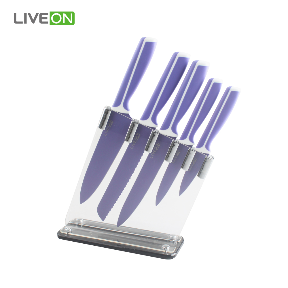 Cozinha, cozinhar, 6pcs, faca cozinha, jogo, com, acrílico