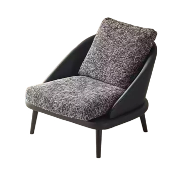 VIVI CASA French Style Wooden Frame Linen Lounge Chair