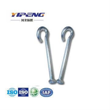 Pigtail hook bolt for wooden pole