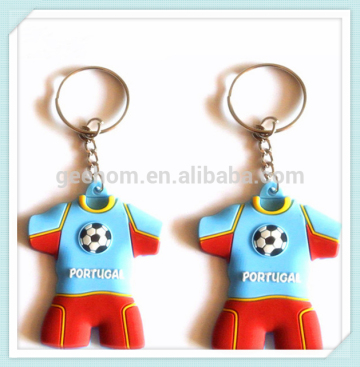 football embossed shaped pvc sports keychain