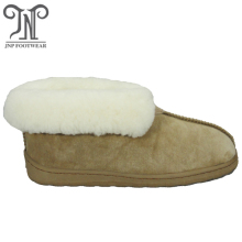Ladies indoor sheepskin hard sole furry bedroom slippers