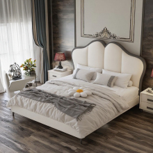 Modern Leather Art Master Bedroom Queen Bed - Europe Luxury Accessible Design