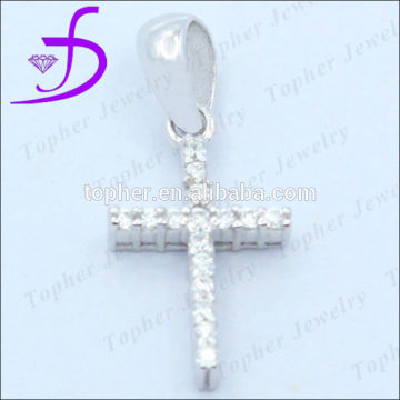Pave Diamond Handmade Charm Pendant 925 Sterling Silver Diamond Cross Charm Pendant